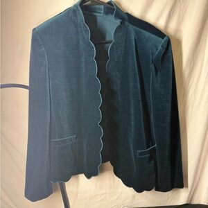 Elegant Green Velvet Women's Jacket